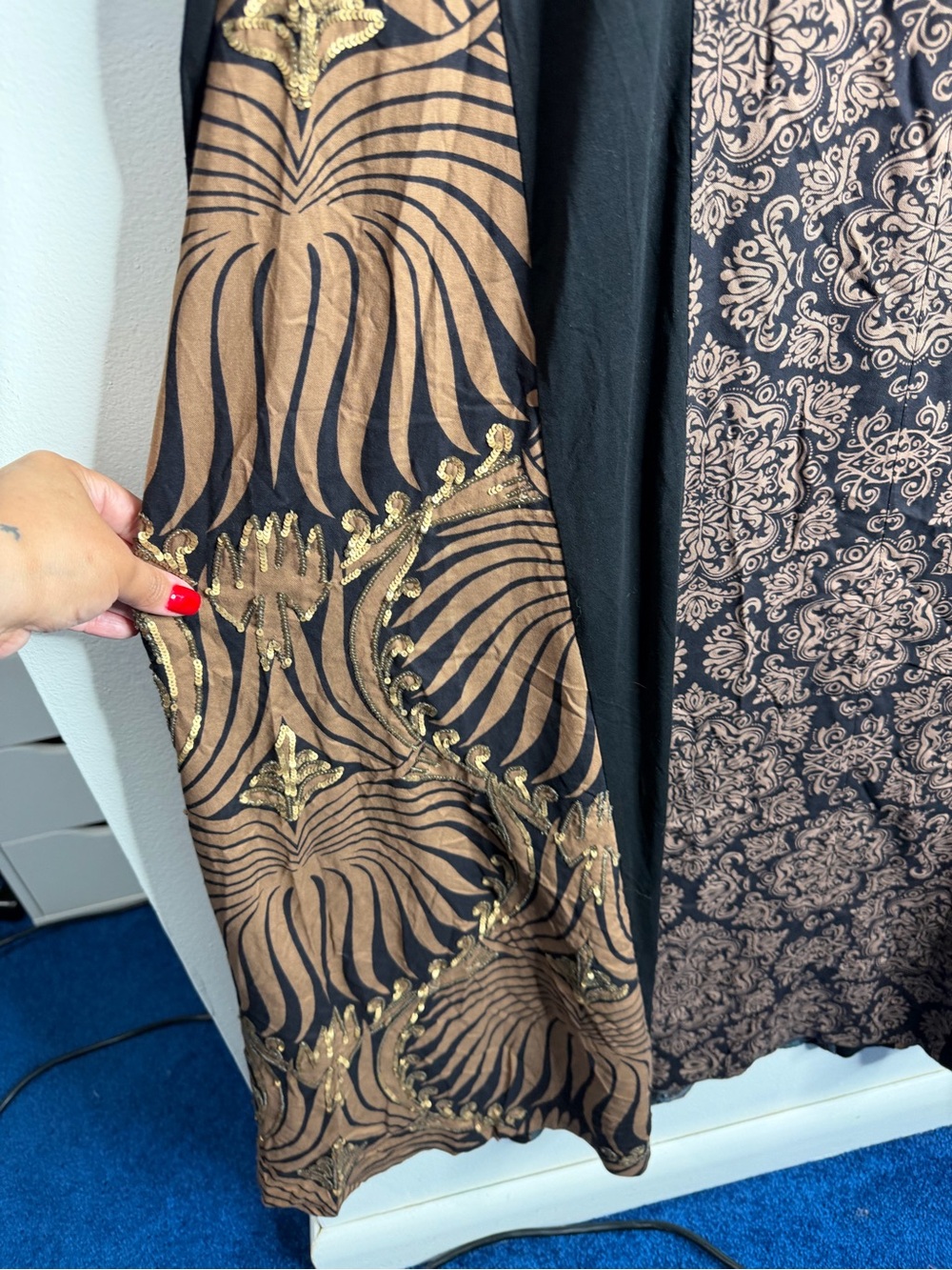 Soft Surroundings Icon Sultana Dress Medium Beaded Embroidered Dark Academia - Picture 13 of 15